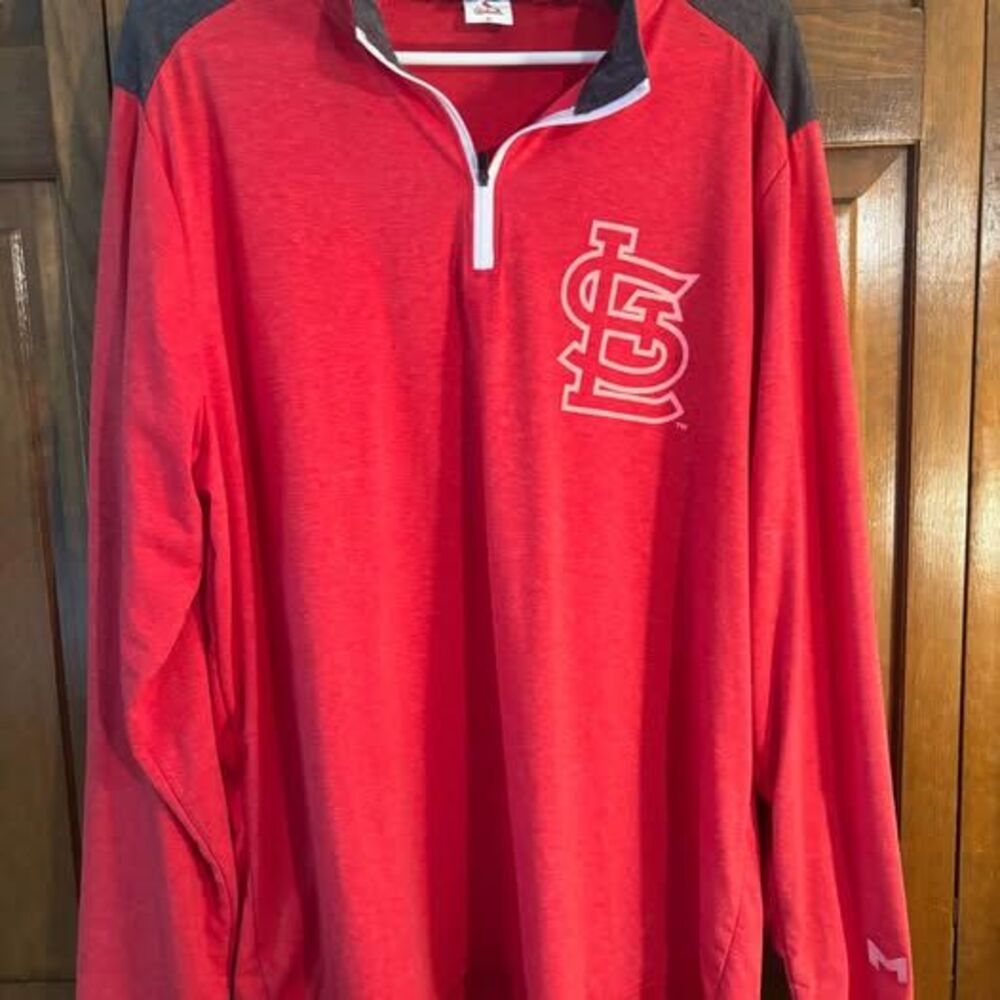 St Louis Cardinals Maryville University XL Red Grey Quarter-Zip Shirt